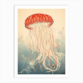 Sea Nettle Jellyfish Japanese Illustration 1 Art Print