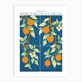 Mercado De La Fruta Orange Illustration 7 Poster Art Print