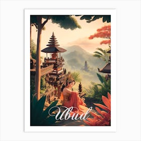 Ubud Bali Temple in the Mountains Art Print