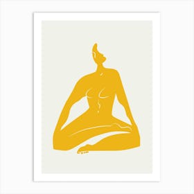 Meditating Nude In Yellow Art Print
