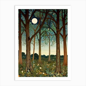 William Morris Moonlight In The Woods 7 Art Print