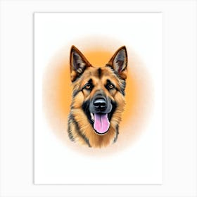 German Shepherd Illustration Dog Art Print