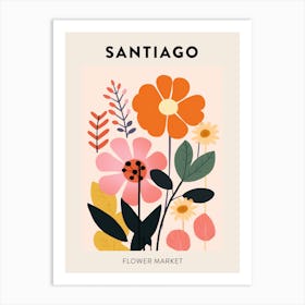 Flower Market Poster Santiago Chile Art Print