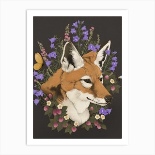 Floral Fox Art Print