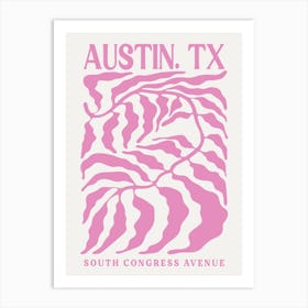 Austin Texas Pink Abstract Art Print