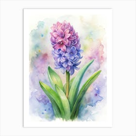 Hyacinth Watercolor Painting Art Print