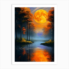 Full Moon In The Forest 1 Art Print