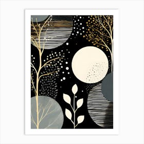 Trees On Black Canvas Art Print