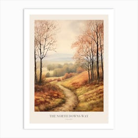 The North Downs Way England Uk Trail Poster Art Print