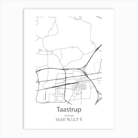 Taastrup,Denmark Minimalist Map Art Print