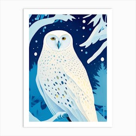 Snowy Owl Pop Matisse 2 Bird Art Print