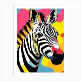 Zebra Vivid Colours Art Print