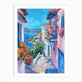 Balcony Painting In Bodrum 1 Art Print