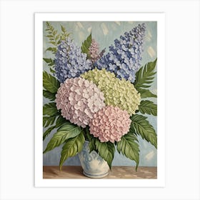 Hydrangeas In A Vase Art Print