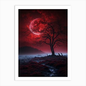 Red Moon Art Print