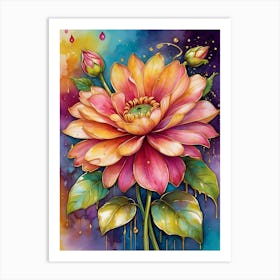 Dahlia Flower 3 Art Print