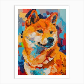 Shiba Inu dog colourful painting Art Print