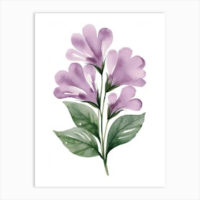 Watercolor Purple Flowers Art Print