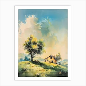 Watercolor Of A House Art Print