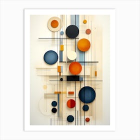 Modern Geometric Abstract Art | Minimalist Design with Circles and Lines Art Print