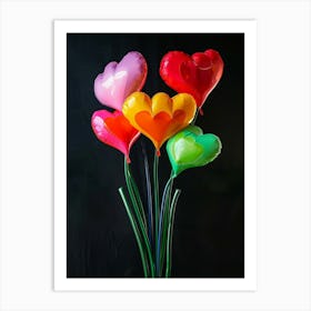 Bright Inflatable Flowers Bleeding Heart 1 Art Print