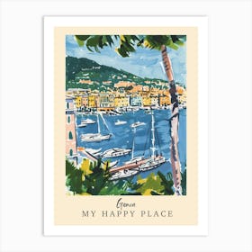 My Happy Place Genoa 3 Travel Poster Art Print