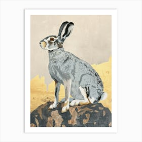 Arctic Hare Precisionist Illustration 3 Art Print