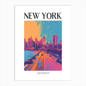 Long Island City New York Colourful Silkscreen Illustration 4 Poster Art Print