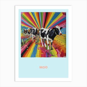 Moo Rainbow Cow Poster Art Print