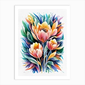 Floral Watercolor Painting Art Print