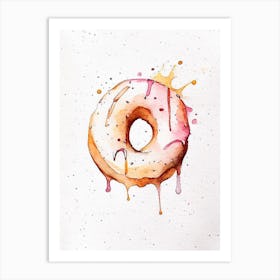 Doughnut Watercolour 1 Flower Art Print