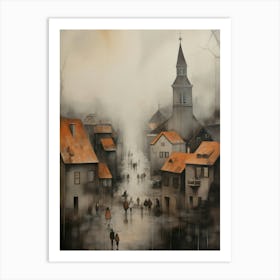 Moody Town Painting Art Print