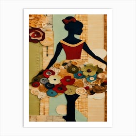 Ballerina Buttons Art Print