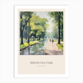 Ibirapuera Park Buenos Aires Argentina Vintage Cezanne Inspired Poster Art Print