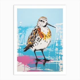 Andy Warhol Style Bird Dunlin 1 Art Print