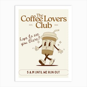 Coffee Club Kitchen | Coffee Lover’s Club |Vintage Coffee Bar Art Print