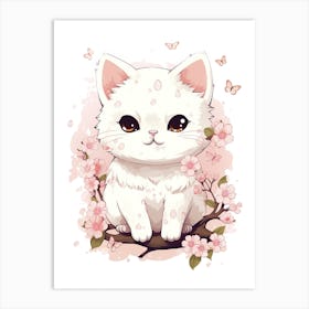 Kawaii Cat Drawings 2 Art Print