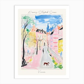 Poster Of Vienna, Dreamy Storybook Illustration 2 Art Print