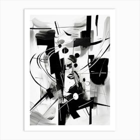 Resistance Abstract Black And White 2 Art Print