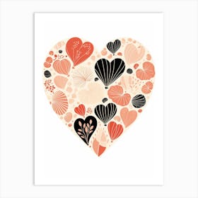 Shell Coral Heart Art Print