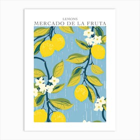 Mercado De La Fruta Lemons Illustration 4 Poster Art Print