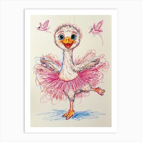 Ostrich Ballet Art Print