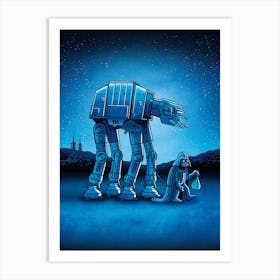 Star Wars Walking The Walker Art Print