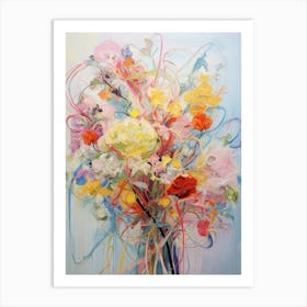 Abstract Flower Painting Celosia 2 Art Print