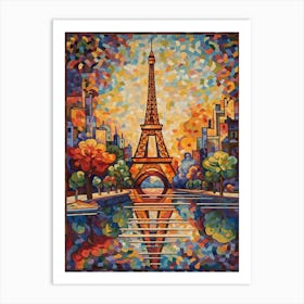 Eiffel Tower Paris France Paul Signac Style 19 Art Print