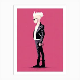 Bold Pink Punk Symmetry Art Print