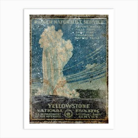 Vintage Travel Poster ― Yellowstone National Park 1 Art Print