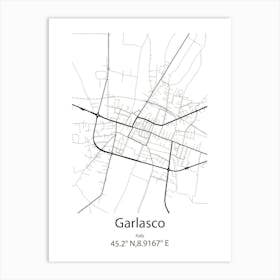 Garlasco,Italy Minimalist Map Poster