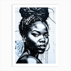 Graffiti Mural Of Beautiful Black Woman 16 Art Print