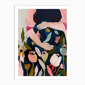 Pregnant Woman With Flowers 1 Art Print